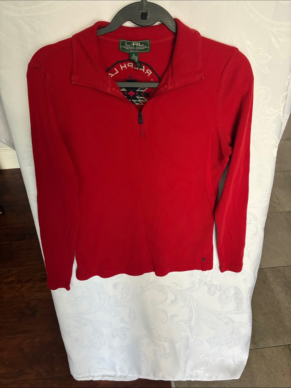 Ralph Lauren Red Quarter-Zip Pullover Sweater